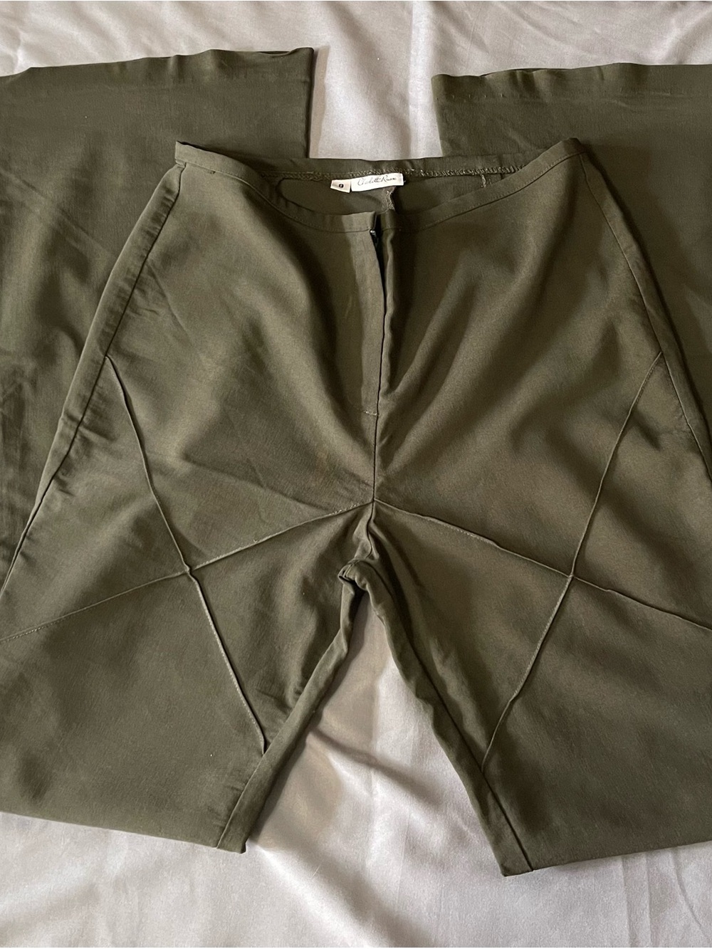 Vintage Charlotte Russe Olive Green women Flare Leg Pants-size 9